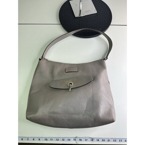 Kate Spade New York Leather Front Pocket Shoulder Handbag Purse Tan - Picture 8 of 11